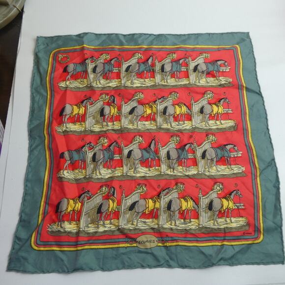 Hermes Ecuries Horse Equestrian Silk Square Scarf Hugo Grygkar Vintage Stables - Picture 1 of 12